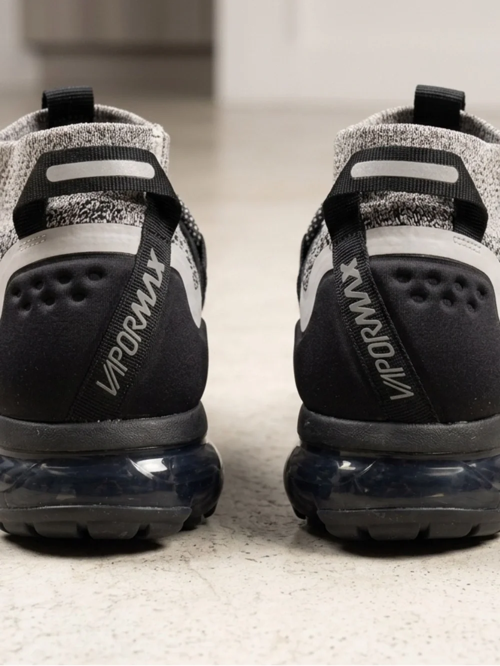 Kids Black and Gray Knit Athletic Sneakers